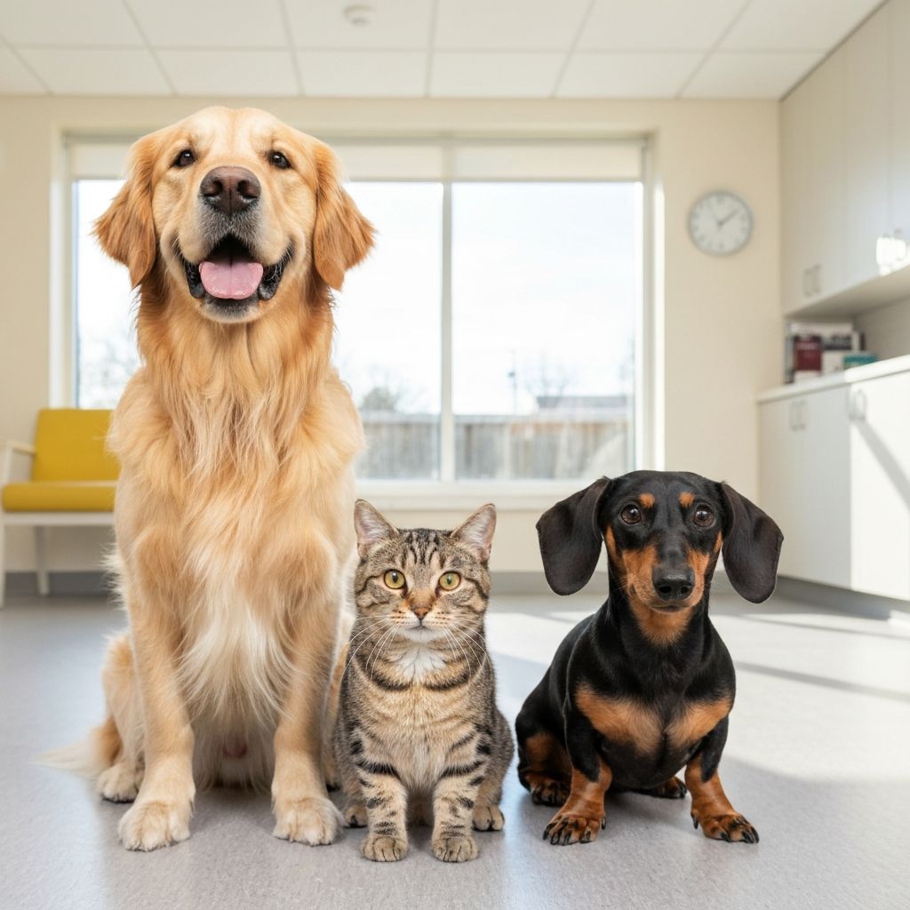 Happy pet family